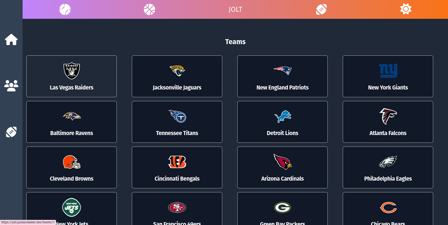 jolt teams page